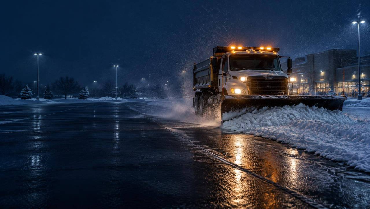 Power Push equipment for commercial snow plowing services in Woodbury, NY